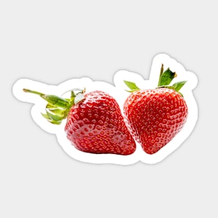 Two fresh strawberrys Sticker